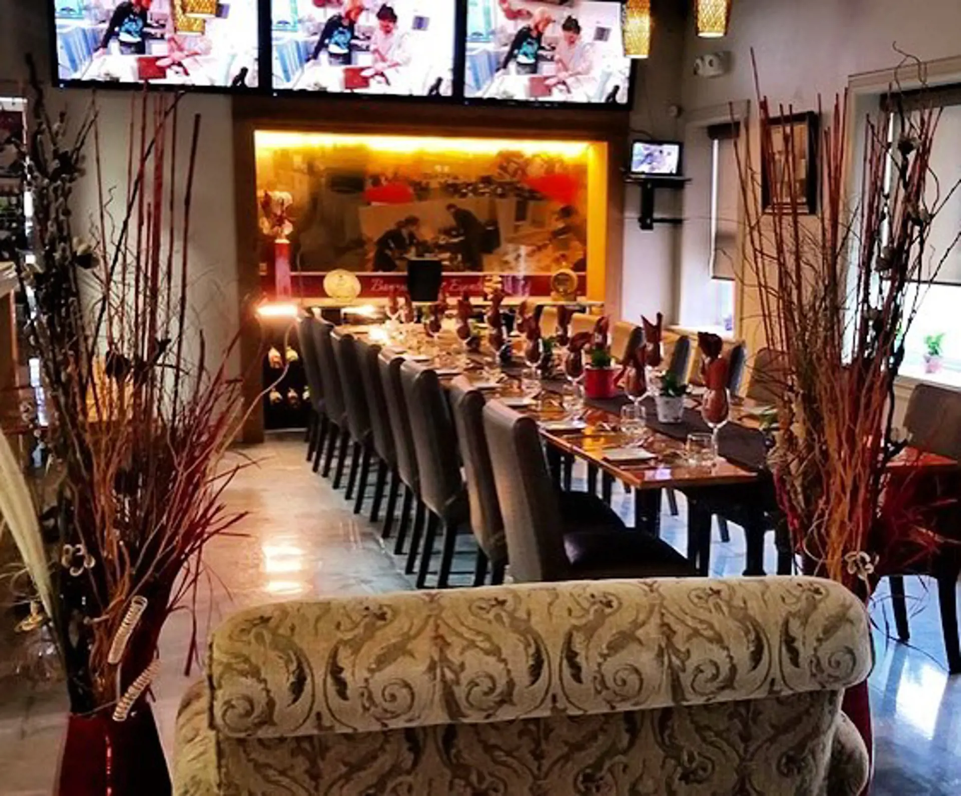 Bistro Harvest Table Section Background